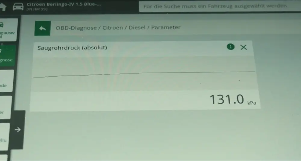 7.2 Prüfung des Ladedrucksensors 7.2 Prüfung des Ladedrucksensors