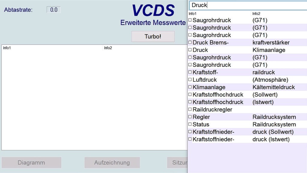 1.4 Niederdruckprüfung vor Start durch Parameterbeurteilung mittels Diagnosetool